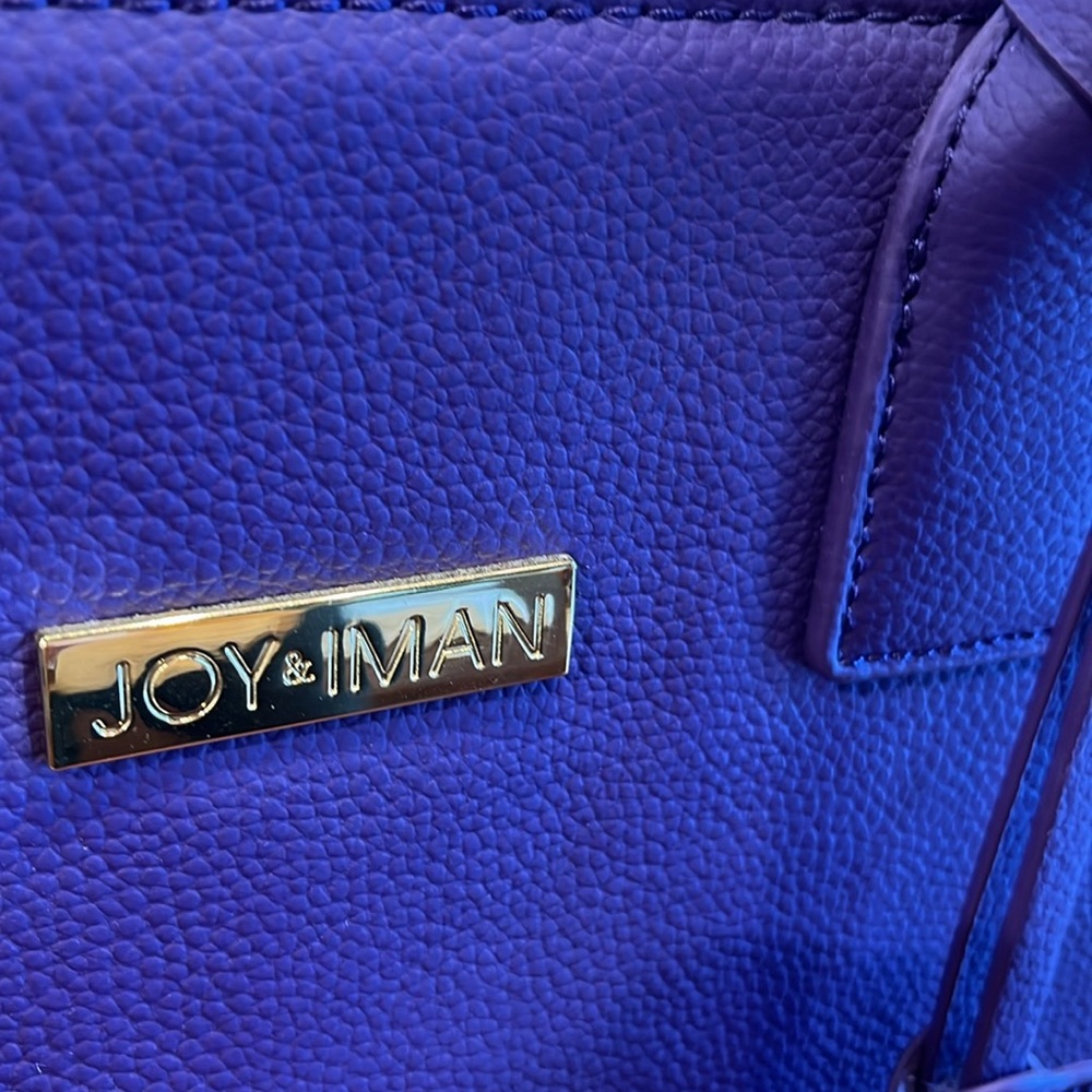 Joy & Iman Purple Leather Satchel Bag NWOT Classic - Picture 9 of 9